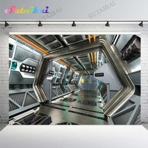 Vinyl Universe Space Station Photo Backdrop Space Capsule Spaceship Workshop Background Kids Space Journey Photography Props