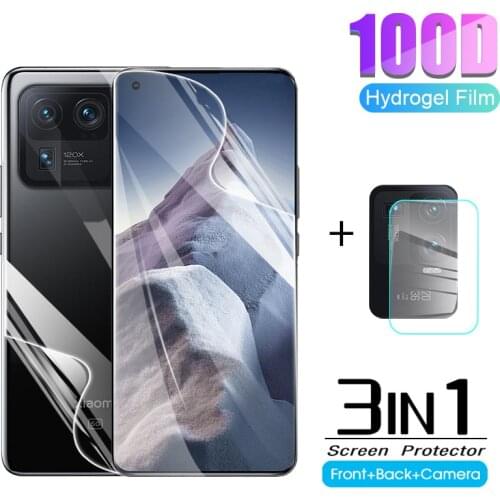 3 in 1 for xiaomi mi 11 ultra back screen protector film for xiaomi mi 11 lite safety hydrogel protectived film Not Glass