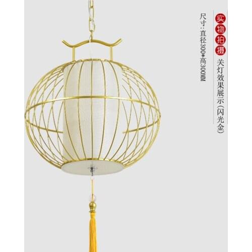Chinese style Iron Restaurant Hotel antique pendant lamp iron cage cage Lamp Retro creative restaurant birdcage ZS127