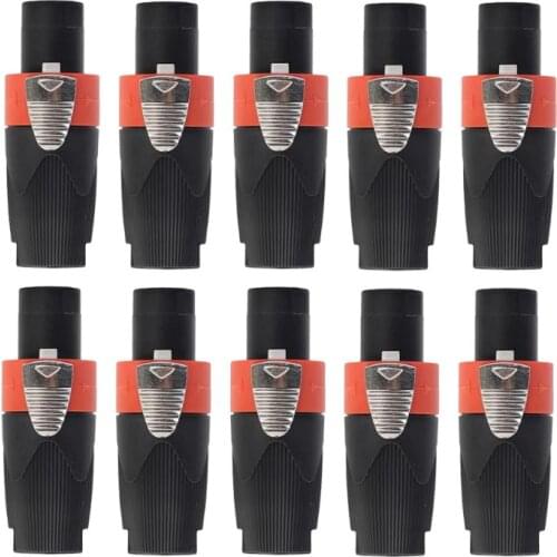 10pcs 4-Pole Male Speaker Audio Cable Connector Plug for Cable NEUTRIK/NL4FC/NL4FX/NLT4X Universal Ohmic Plug High Quality