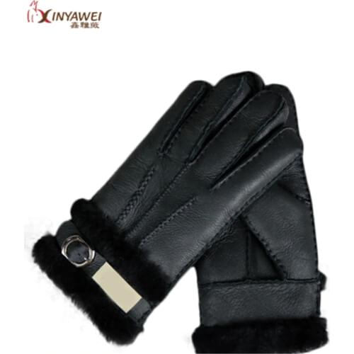 2019 New Leather Sheep Fur Fur Gloves Thickening Ladies Winter Warm Multi-Color Ladies Go Out Warm Gloves