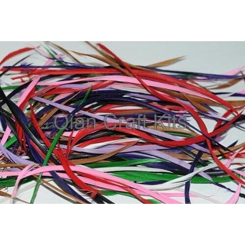 350pcs mixed colors Selected stripped goose biot Feather Hair fascinator Long 5"-10"