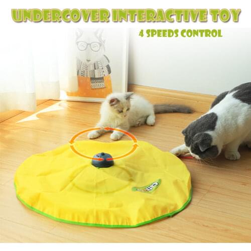 4 Speeds Automatic Funny Cat Toys Electric Motion Undercover Fabric Moving Mouse Feather Interactive Toy For Cat Kitty Pet Toy