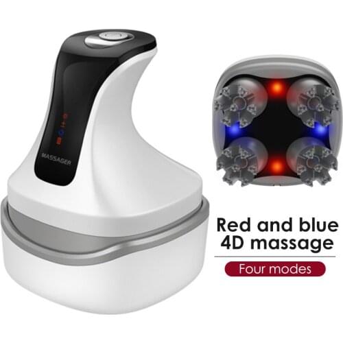 4D Electric Head Massager Wireless Scalp Massage IPX7 Waterproof Promote Hair Growth Body Deep Tissue Kneading Massage