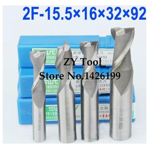 5pcs/set 15.5MM 2 Flute HSS&Aluminium endmill milling cutter CNC Bit Milling Machine tools Cutting tools.Lathe Tool,router bit