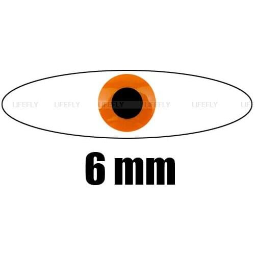 6mm 3D FL. Orange / Wholesale 700 Soft Molded 3D Holographic Fish Eyes, Fly Tying, Jig, Lure Making