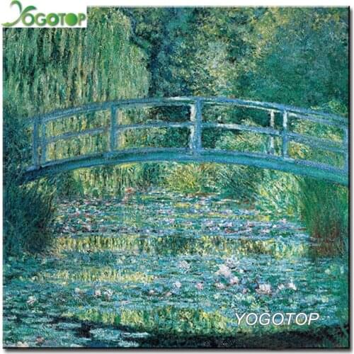 Diamond embroidery Color Water lilies and Japanese Bridge Claude Monet picture of rhinestones diy diamond painting YY2548