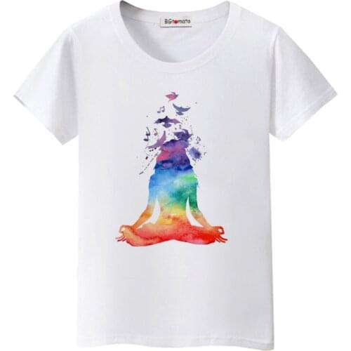 BGtomato colorful tshirt beautiful creative streetwear personality tee shirt femme new style t shirt women casual tops