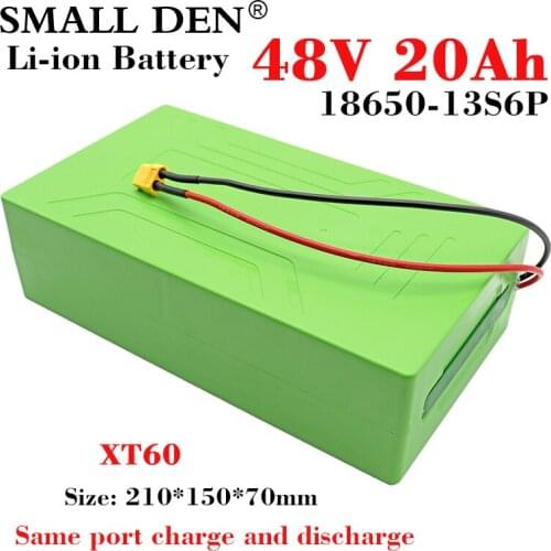 48V 20Ah 18650 lithium battery pack Same port charge and discharge 1200W Electric bicycle scooter with portable waterproof box