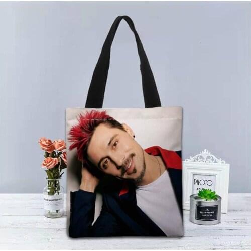 Dima Bilan Handbag Foldable Shopping Bag Reusable Eco Large Unisex Canvas Fabric Shoulder Bags Tote Grocery Cloth Pouch 0603