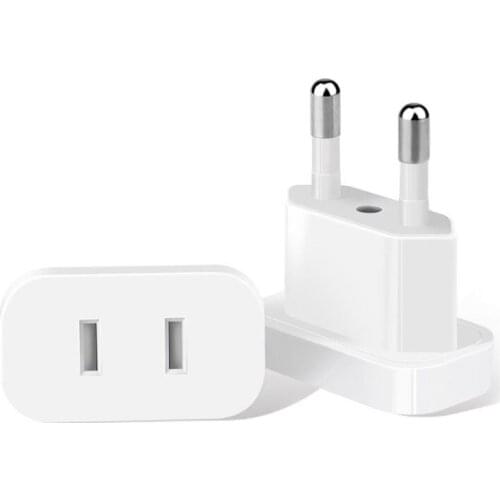 HX6A 4MM US Jack to EU Plug Outlet Travel Charger Power Socket Adapter USA to Europe European Regulation Charging Converter Plug