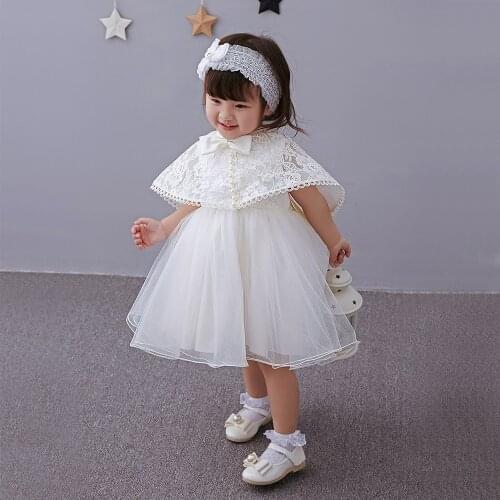 Brand Newborn Baby Girl Dresses Princess Baby Infant Christening Gowns 1 year Birthday Dress vestido infantil for 0-2 years