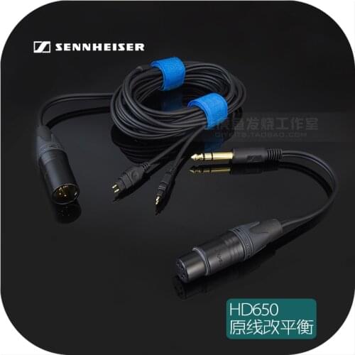 Senhai HD650 HD600 700 800 headphone cable original line changed to four-core XLR canon balanced plug 1.5 meters