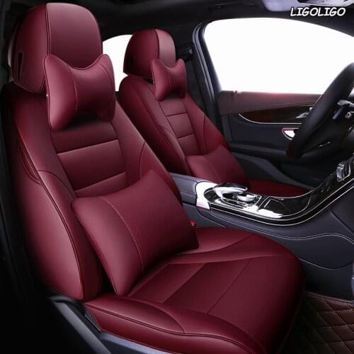LIGOLIGO Custom Leather car seat covers For Mercedes-Benz Viano GLK GLA GL CLA CLS CLK SLK GLE GLS GLC Vito seat cover cars
