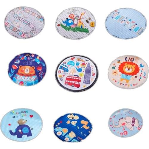 Round Floor Mat Baby Play Mats NonSkid Crawling Carpet Blanket Kids Toys Storage Bag Room Decor Photo Props