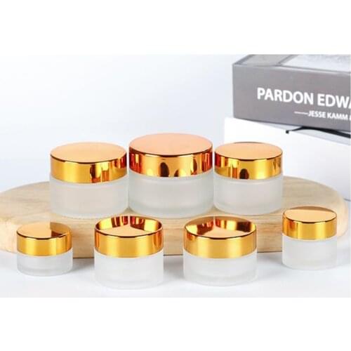 Frosted Glass Refillable Ointment Bottles Face Shadow Cream Empty Jar Cosmetic Jar 5/10/15/20/30/50/100g