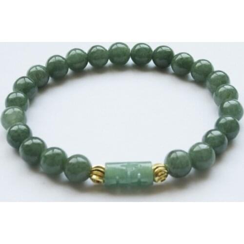 Customized Natural Jade Emerald 6mm Oil Green Bead Elastic Bracelet Bangle Jewellery Fashion Accessories DIY Woman Luck Amulet