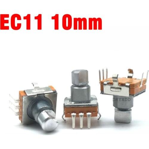 2Pcs EC11 Encoder Switch 30 Positioning 15 Pulse Axis Length 10MM Car Volume Code Potentiometer