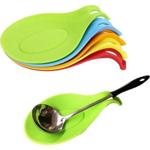 Food Grade Silicone Spoon Mat Silicone Heat Resistant Placemat Tray Spoon Pad Drink Glass Coaster Hot Sale Kitchen Tool SpoonMat