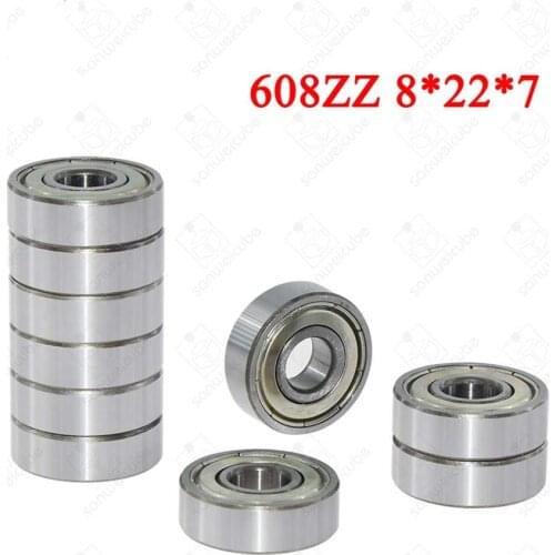 Ball Bearing 608zz 8X22X7 mm Single Row Deep Groove Steel Sealed Flanged Pulley Miniature Wheel 3D Printers Parts