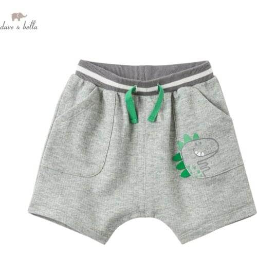 DBX17716 dave bella summer baby boys fashion cartoon pockets pants children kneel length kids pants infant toddler trousers