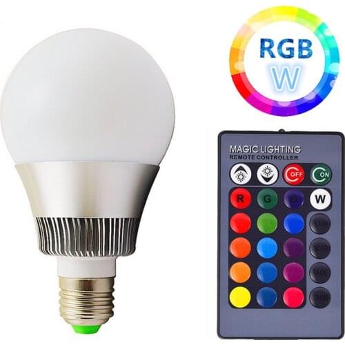 10w Rgb Remote Control Bulb Led Rgbw Colorful E27 Luces Mr16 E10 Lampada Wifi Luz Inteligente Bombilla Ampoule Ledlamp E14