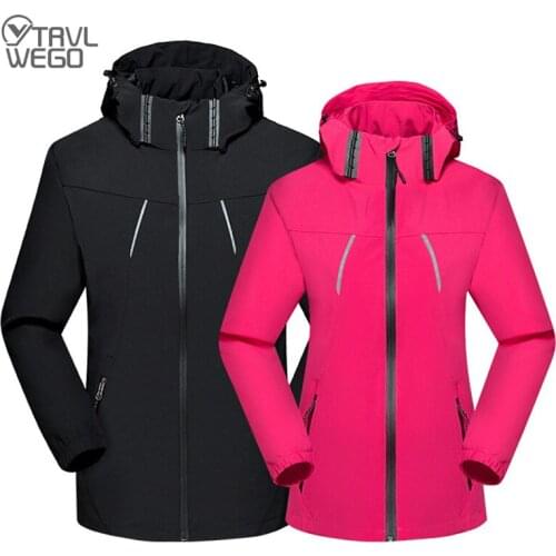 TRVLWEGO Outdoors Spring Autumn Men Women Thin Windproof Hiking Jacket Soft Fabric Mountaineering Multi-function Jacket Rosy
