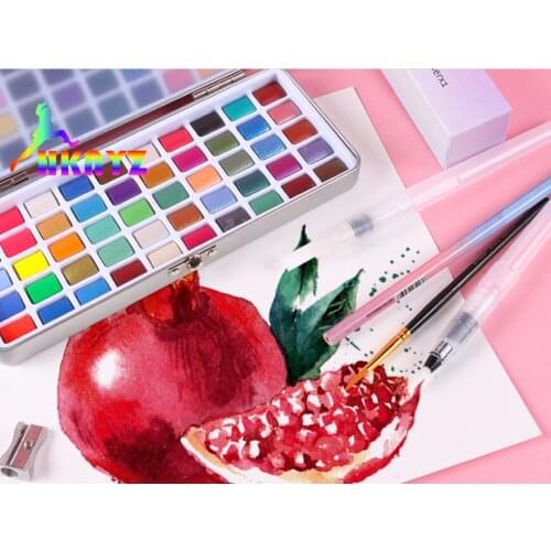 1sets 100 color solid pearl iron box watercolor pigment set Joel Jone watercolor student painting beginner pigment