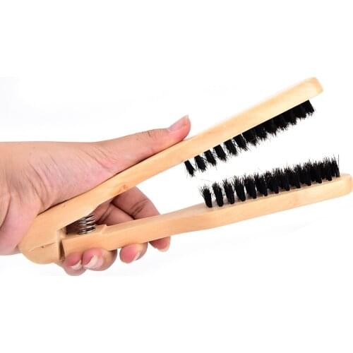 1PC Wooden Boar Bristle Brush Hair Brush Styling Anti-static Comb V Type Straight Hair DIY Salon Hairdressing