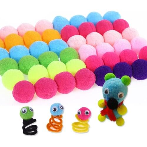 100PCS/Pack Mixed Soft Round Shaped Pompom Balls Fluffy Pom Pom For Kids DIY Garment Handcraft 10mm/15mm/20mm/25mm/30mm/50mm