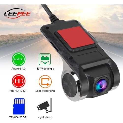 LEEPEE 32G 1080P HD Dash Cam Car Digital Video Recorder Camera DVR Night Version 140° Angle Auto Accessories For Android USB