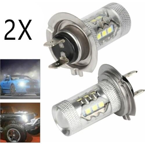 2pcs Car Lights H7 499 80W LED 6000K Dipped Beam Headlight Super White Lamp Light Bulbs 800 Lums 12V For Auto Vehicle Repair