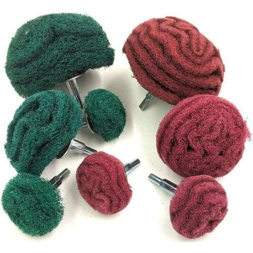 New 2pcs/lot Scouring Pad Grinding Head Rotary Tool Accessory Nylon Fiber Polishing Wheel Grinder Brush Tools for Metal
