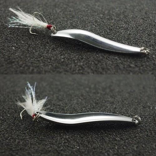 Feather Jig Spoons Fishing Lure Classic Jigbait Artificial Lures Noisy Spoon 5-22g Gold Silver Color Lot 6 Pieces