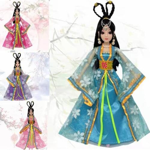 4pcs/lot Traditional Chinese Ancient Princess 11.5" Doll Outfits For Barbie Clothes Fairy Beauty Dress Gown 1/6 BJD Accessories