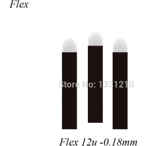 500pcs NANO Black 0.18mm U SHape 12U Microblading Permanent Makeup Eyebrow Tattoo Blade Microblade Needles For Microblading Pen