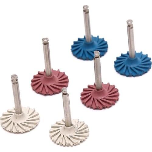 6Pcs Dental Composite Resin Polishing Disc Kit 14mm Wheel Spiral Flex Brush Burs