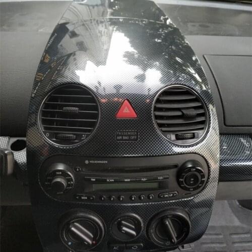 For VW Beetle 2001~2011 Accessorie Carbon Fibre Style Car Styling Interior Center Console Control Panel Cover Sticker Protection