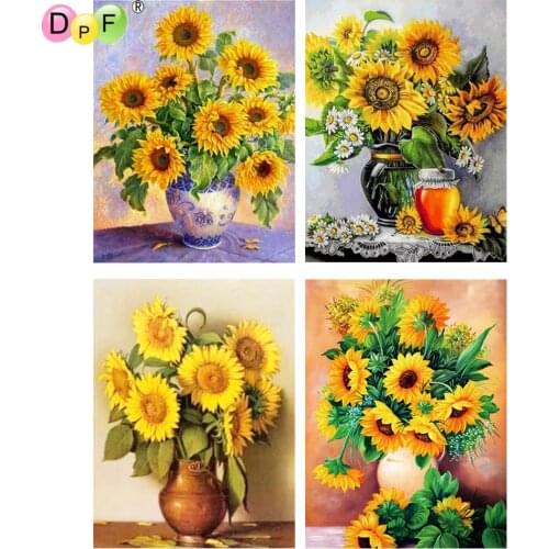 DPF diamond embroidery sunflower diamond painting cross stitch crafts diamond mosaic kit square/round rhinestone home decor