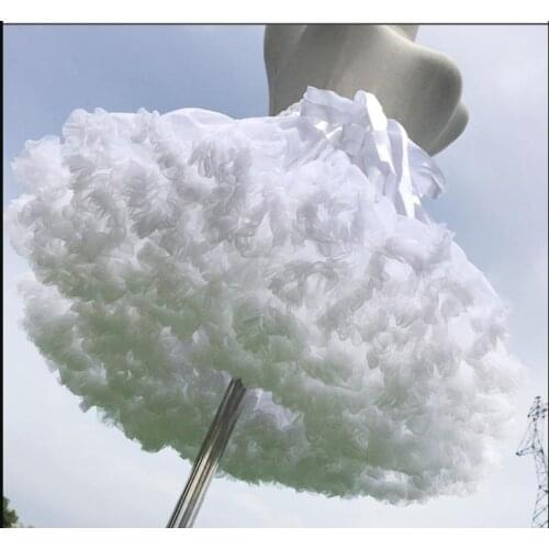 White Short Women Tulle Halloween Petticoat 45cm Crinoline Vintage Wedding Bridal Petticoat Underskirt Rockabilly Tutu