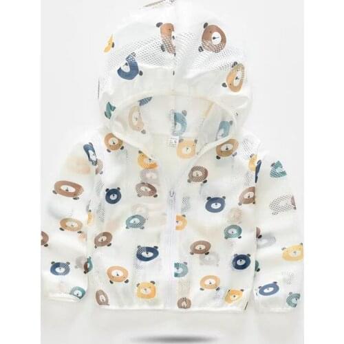 Childrens summer sun protection clothing jacket boy skin clothing female baby sun protection clothing outdoor breathable light