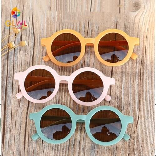 Kids Sunglasses Round Frame Glasses Vintage Children Colored Sun Lenses Fashion Trends For Boys Retro Eyewear Baby New Arrivals