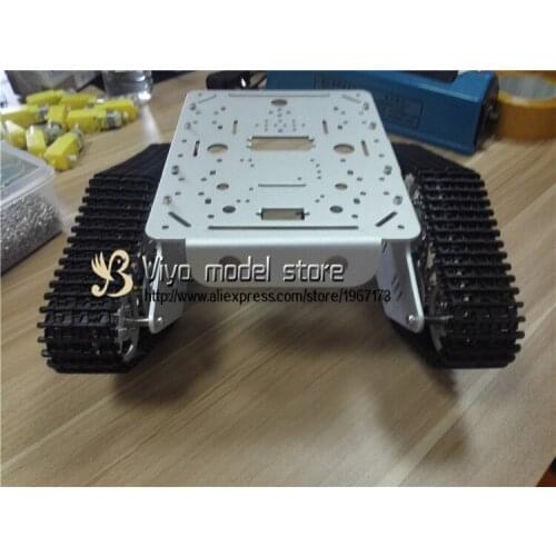 DIY T300 Zilveren Metalen large truck silver metal tank chassis Wali smart car crawler robot model