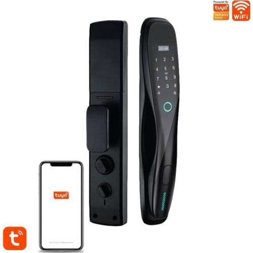 Tuya Wifi Smart Door Lock Biometric Fingerprint Password Key IC Card APP Remote Control Unlock Security Alarm Electronic Locks