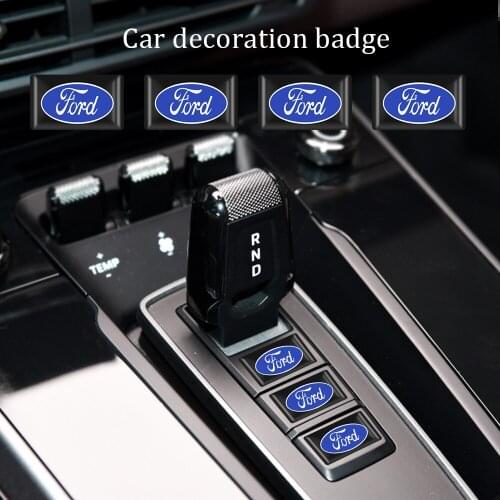 10Pcs 3D Car Styling Decorative Epoxy Resin Emblem Badge Sticker Decals for Ford Fiesta EcoSport Escort Focus Auto Accessories