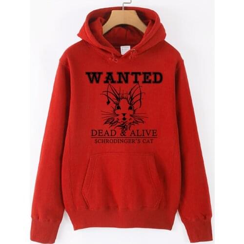 Girls Woman Hoodie Wanted Dead or Alive Schrodinger’s Cat Couple Clothes Autumn Winter Fleece ZIIART