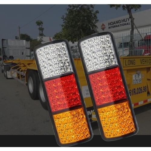 1Pair 12V 75LEDs Waterproof Bright Rear Brake Tail Lamp Stop Turn Signal Light for Truck Trailer Combination Lamp Left and Right