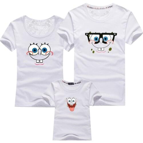 Sponge Baby Family Matching Clothes Mommy and Me Clothes Sponge Baby Short Sleeve T-Shirt Matching Outfits Boys Clothes T-Shirts