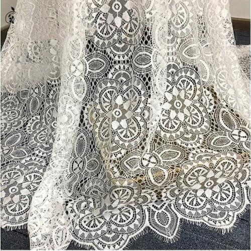 GLace 3M/Lot High Quality Eyelash Lace Fabric Diy Exquisite Lace Embroidery Clothes Wedding Dress Accessories TX1048