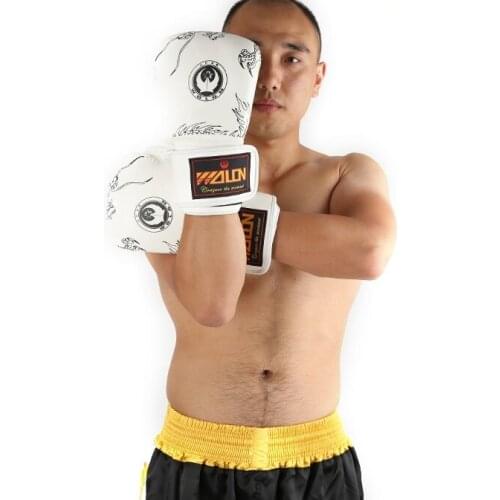 Good quality men/ women boxing gloves in Dragon pattern 40mm thickeningprofessional Sanda Gloves Fitness Sandbag Gloves